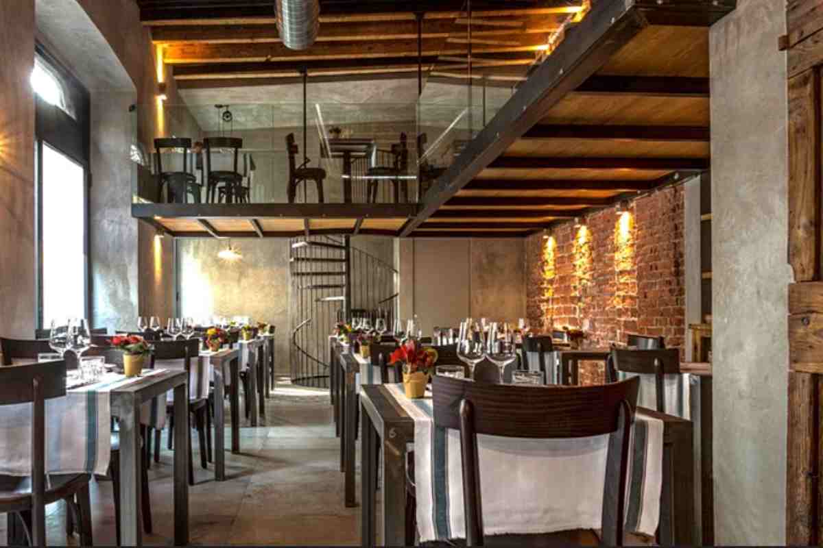 Lo stile industrial del ristorante La Cucina de' Mibabbo